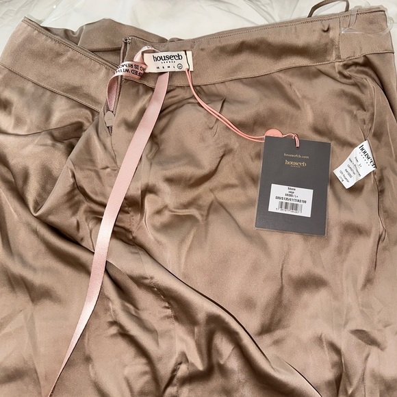 House Of CB Latte Satin Lace Up Midi Skirt. - Picture 4 of 6